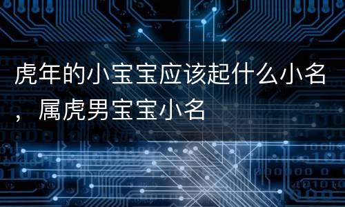 虎年的小宝宝应该起什么小名，属虎男宝宝小名