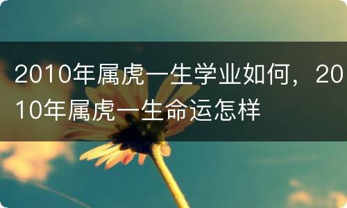 2010年属虎一生学业如何，2010年属虎一生命运怎样