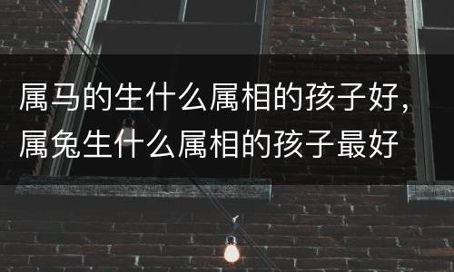 属马的生什么属相的孩子好，属兔生什么属相的孩子最好