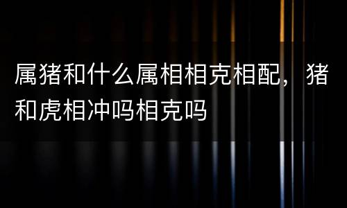 属猪和什么属相相克相配，猪和虎相冲吗相克吗