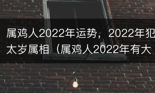 属鸡人2022年运势，2022年犯太岁属相（属鸡人2022年有大难）