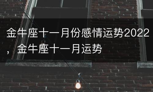 金牛座十一月份感情运势2022，金牛座十一月运势