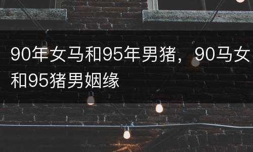 90年女马和95年男猪，90马女和95猪男姻缘