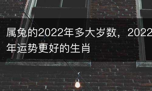 属兔的2022年多大岁数，2022年运势更好的生肖