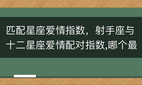 匹配星座爱情指数，射手座与十二星座爱情配对指数,哪个最配?