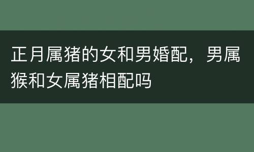 正月属猪的女和男婚配，男属猴和女属猪相配吗
