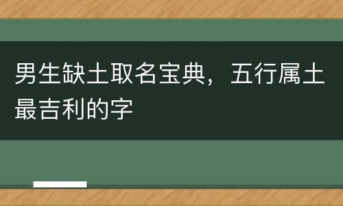 男生缺土取名宝典，五行属土最吉利的字
