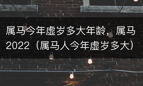 属马今年虚岁多大年龄，属马2022（属马人今年虚岁多大）
