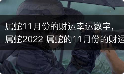 属蛇11月份的财运幸运数字，属蛇2022 属蛇的11月份的财运