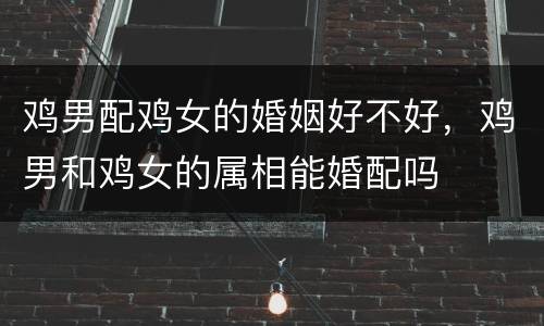 鸡男配鸡女的婚姻好不好，鸡男和鸡女的属相能婚配吗