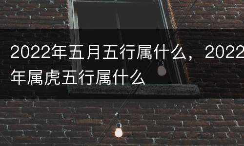 2022年五月五行属什么，2022年属虎五行属什么