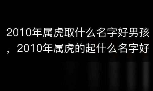 2010年属虎取什么名字好男孩，2010年属虎的起什么名字好