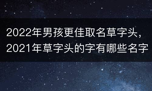 2022年男孩更佳取名草字头，2021年草字头的字有哪些名字