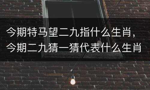 今期特马望二九指什么生肖，今期二九猜一猜代表什么生肖