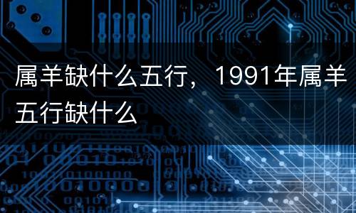 属羊缺什么五行，1991年属羊五行缺什么