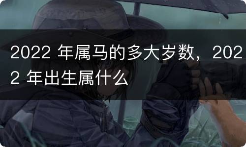 2022 年属马的多大岁数，2022 年出生属什么