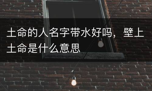 土命的人名字带水好吗，壁上土命是什么意思