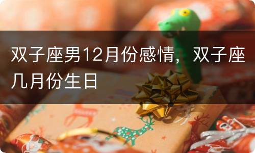 双子座男12月份感情，双子座几月份生日
