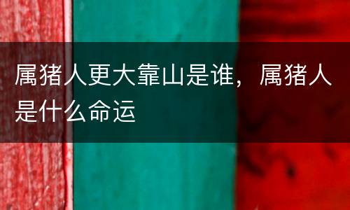 属猪人更大靠山是谁，属猪人是什么命运