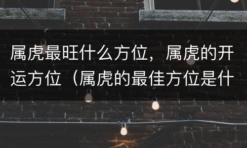 属虎最旺什么方位，属虎的开运方位（属虎的最佳方位是什么方位）