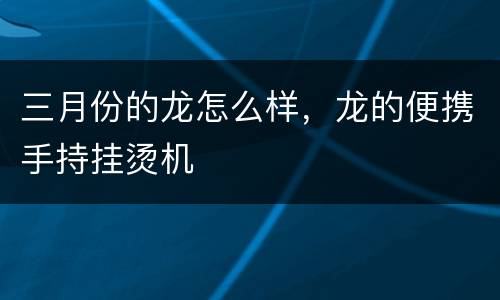 三月份的龙怎么样，龙的便携手持挂烫机