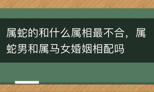 属蛇的和什么属相最不合，属蛇男和属马女婚姻相配吗