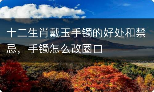 十二生肖戴玉手镯的好处和禁忌，手镯怎么改圈口