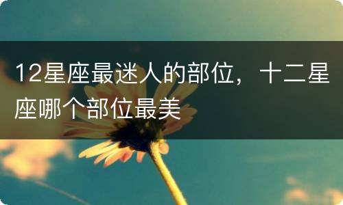 12星座最迷人的部位，十二星座哪个部位最美