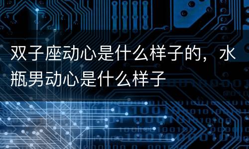 双子座动心是什么样子的，水瓶男动心是什么样子