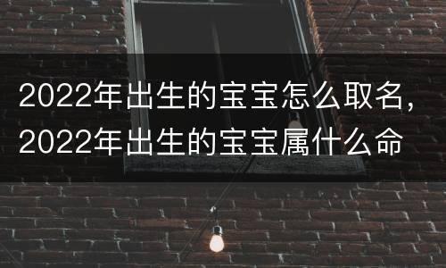 2022年出生的宝宝怎么取名，2022年出生的宝宝属什么命
