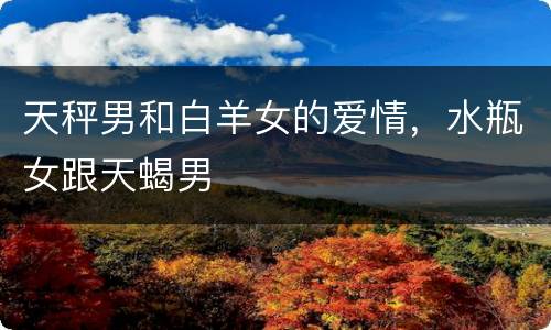天秤男和白羊女的爱情，水瓶女跟天蝎男