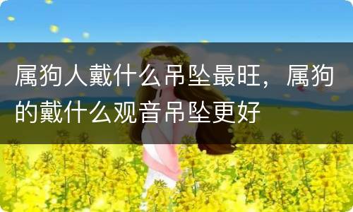属狗人戴什么吊坠最旺，属狗的戴什么观音吊坠更好
