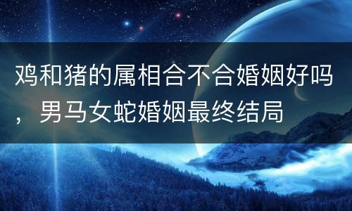 鸡和猪的属相合不合婚姻好吗，男马女蛇婚姻最终结局