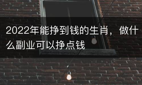 2022年能挣到钱的生肖，做什么副业可以挣点钱