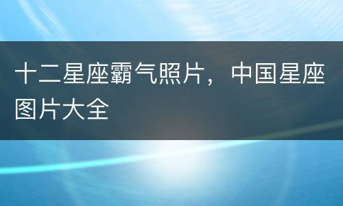 十二星座霸气照片，中国星座图片大全
