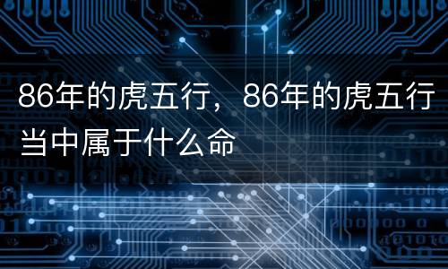 86年的虎五行，86年的虎五行当中属于什么命
