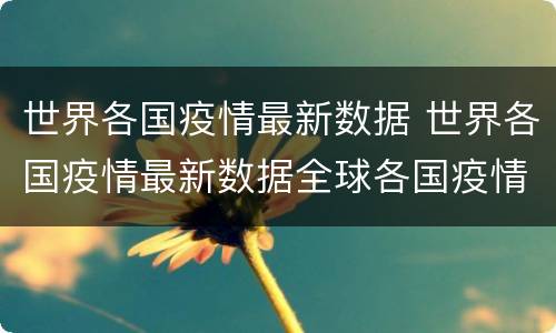 世界各国疫情最新数据 世界各国疫情最新数据全球各国疫情数据