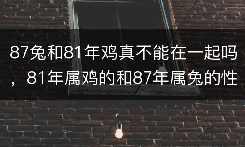 87兔和81年鸡真不能在一起吗，81年属鸡的和87年属兔的性格和不和