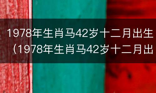 1978年生肖马42岁十二月出生（1978年生肖马42岁十二月出生好吗）