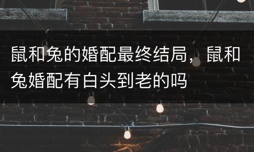 鼠和兔的婚配最终结局，鼠和兔婚配有白头到老的吗