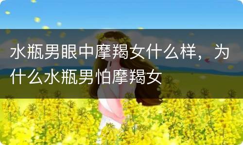 水瓶男眼中摩羯女什么样，为什么水瓶男怕摩羯女