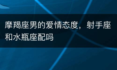 摩羯座男的爱情态度，射手座和水瓶座配吗