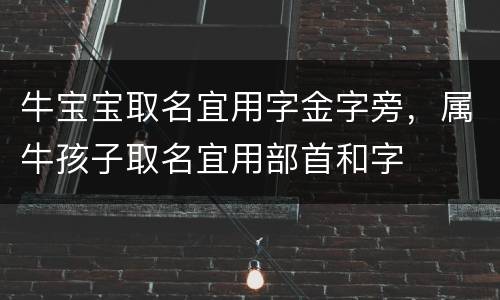 牛宝宝取名宜用字金字旁，属牛孩子取名宜用部首和字