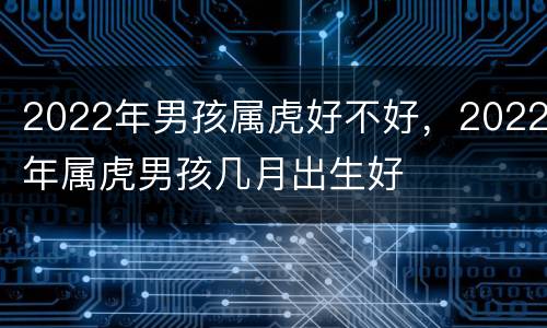 2022年男孩属虎好不好，2022年属虎男孩几月出生好