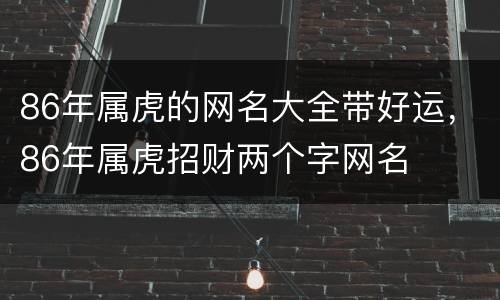 86年属虎的网名大全带好运，86年属虎招财两个字网名