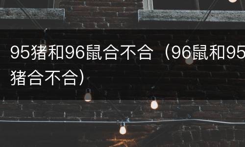 95猪和96鼠合不合（96鼠和95猪合不合）