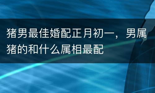 猪男最佳婚配正月初一，男属猪的和什么属相最配