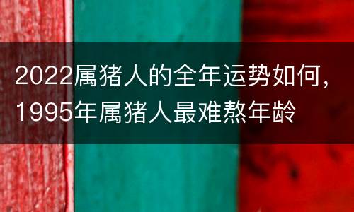 2022属猪人的全年运势如何，1995年属猪人最难熬年龄