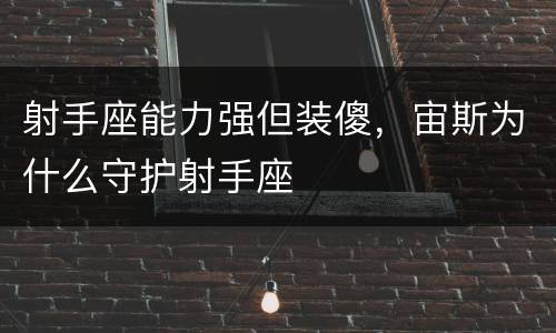 射手座能力强但装傻，宙斯为什么守护射手座