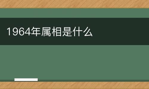 1964年属相是什么
